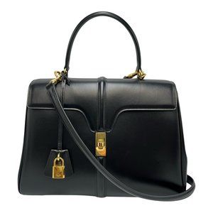 Celine 16 Cèze 2-Way Shoulder Bag in Black Leather for Women